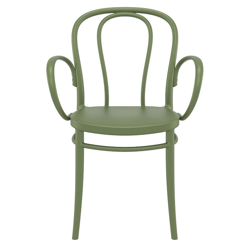 33.5 Olive Green Stackable Patio XL Dining Armchair