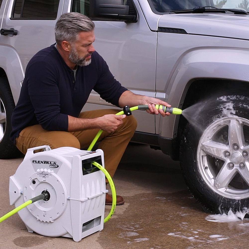 Flexzilla 12 in. dia. X 70 ft. Retractible Water Hose Reel with Levelwind Technology L8340FZ