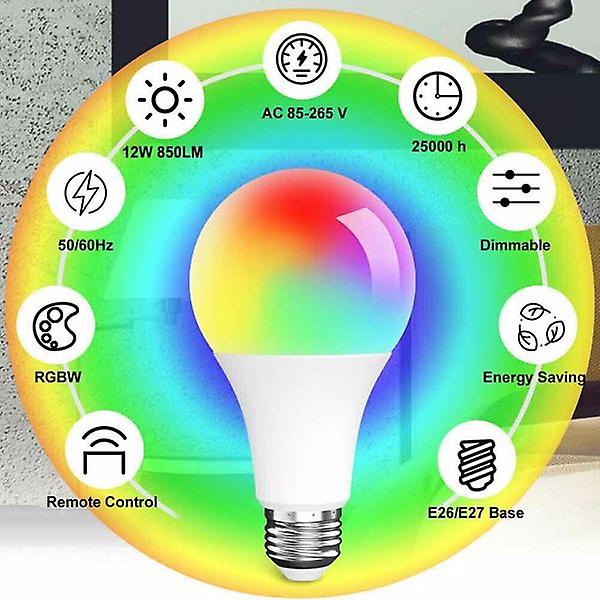 E26/e27 Wifi Smart Led Light Bulb 12w Rgb Dimmable For Alexa Google Home 51930