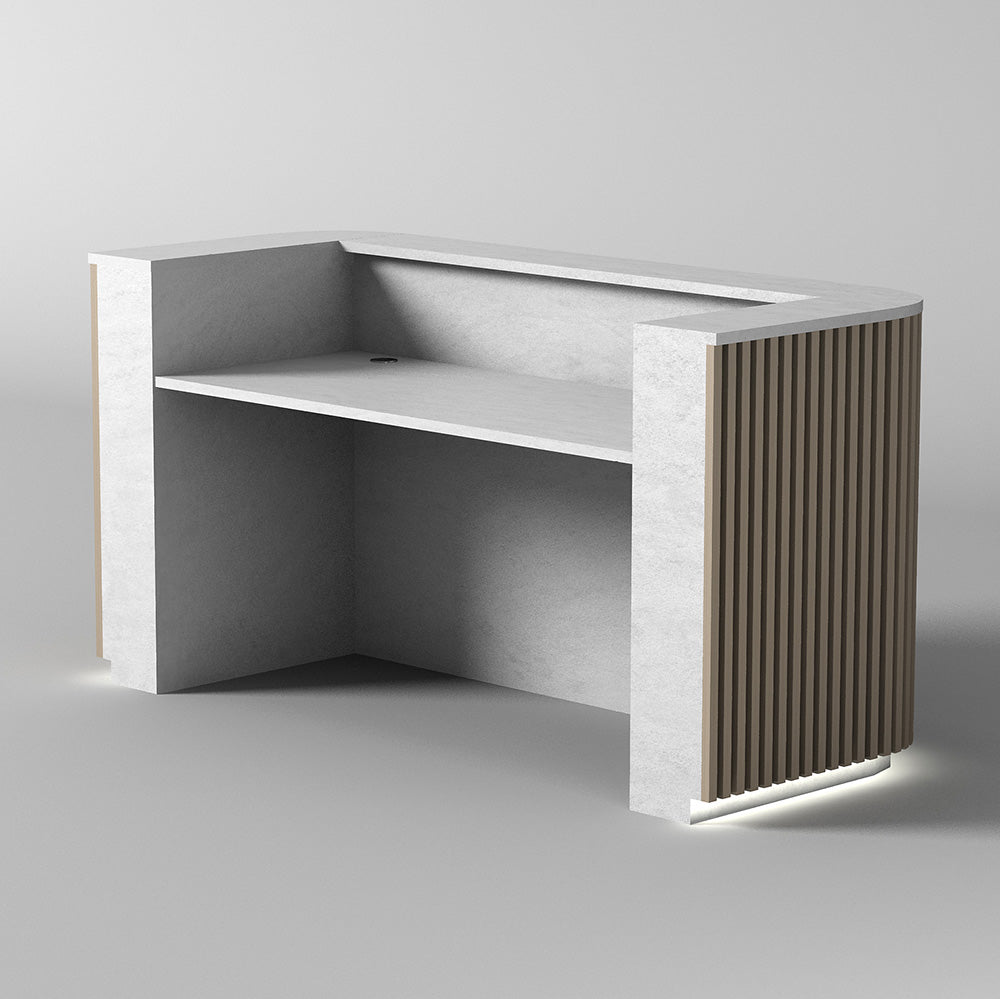 HALO Reception Desk 180cm - Oak & White