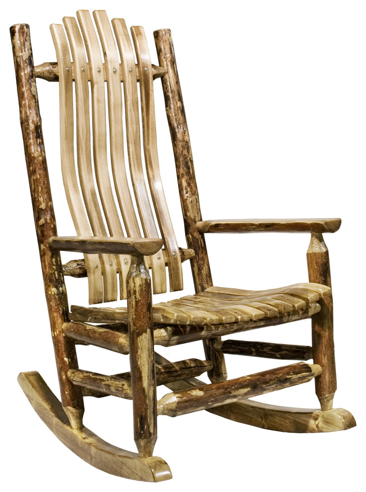 Glacier Country Collection Adult Log Rocker   Rustic   Rocking Chairs   by Beyond Stores  Houzz