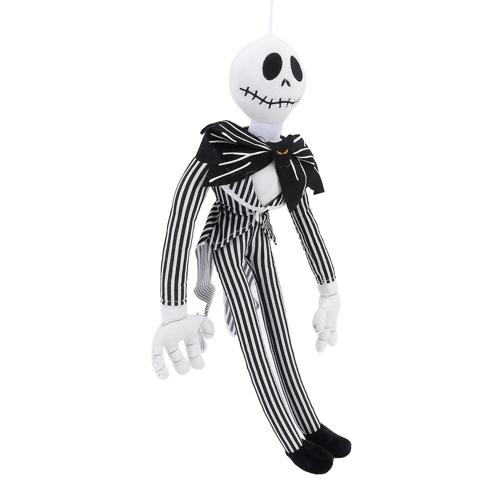 Stuffed Skeleton Man Soft PP Cotton Striped Clothes Large Bowknot Plush Skeleton Doll for Christmas