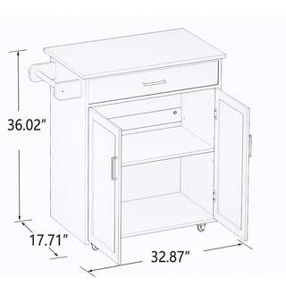 Whatseaso White MDF Kitchen Island L-KI110498538