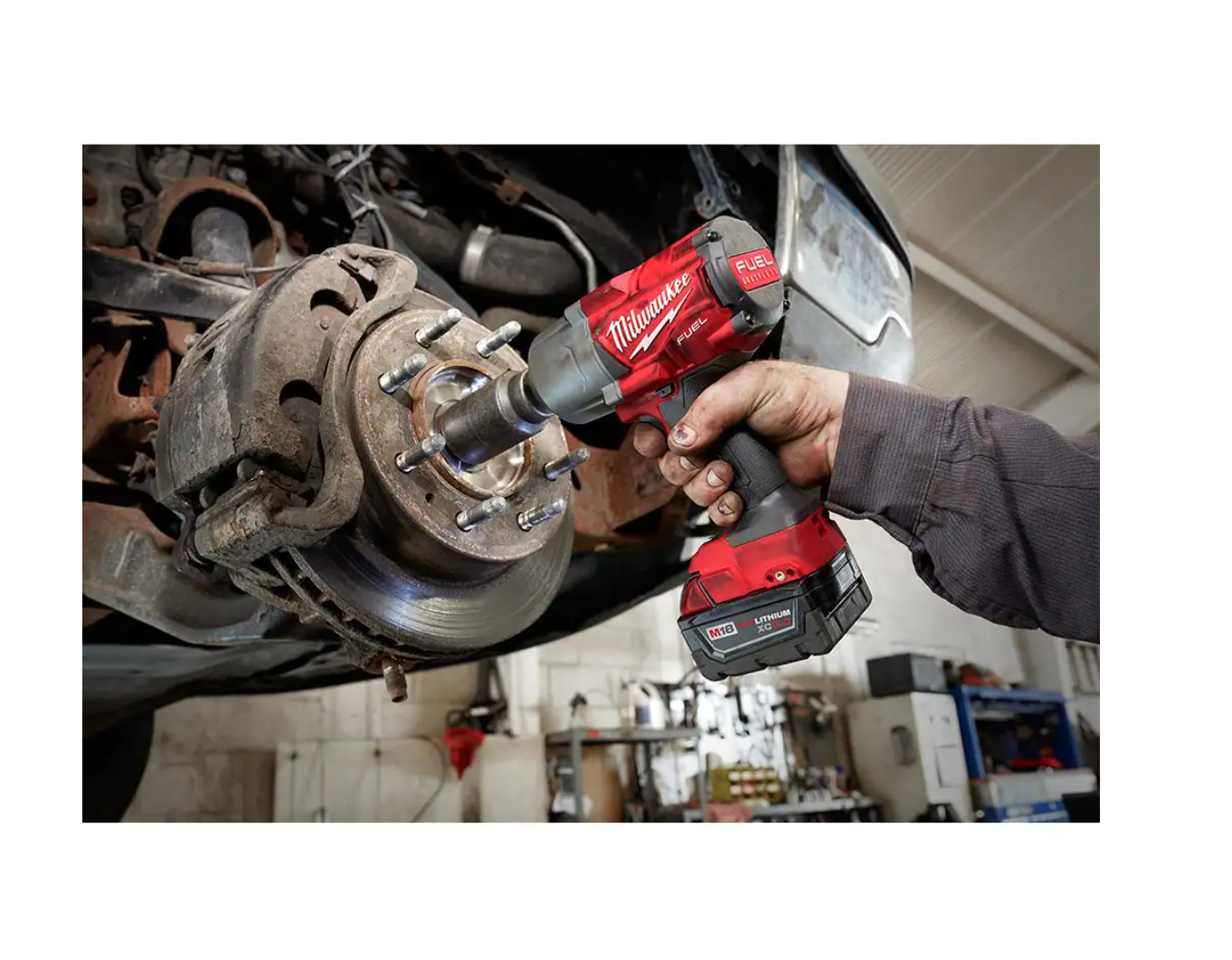 Milwaukee 2767-22-48-11-1850 M18 FUEL 18V Lithium-Ion Brushless Cordless 1/2 in. Impact Wrench W/ Friction Ring Kit W/ M18 5.0Ah Battery