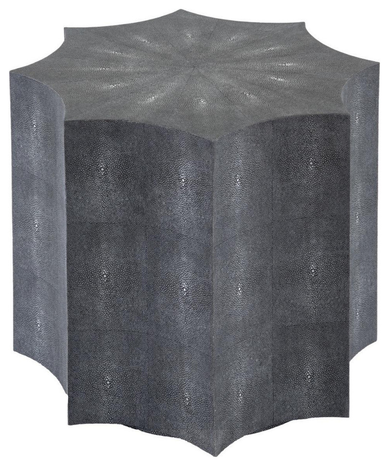 Robyn Faux Shagreen End Table Black   Transitional   Side Tables And End Tables   by Virgil Stanis Design  Houzz