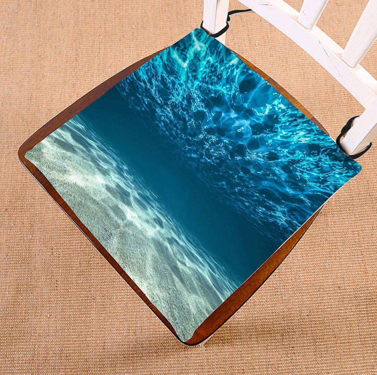 Underwater Chair Pad， Bright Gravelly Bottom And Wavy Surface Tropical Seascape Ocean View Seat Cushion Chair Cushion Floor Cushion 45x45 Cm