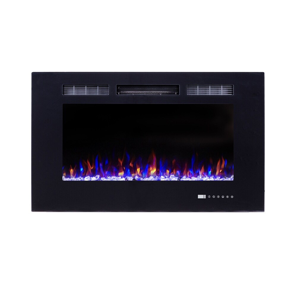 Clihome 36In. Recessed Electric Fireplace With Remote Control In Black