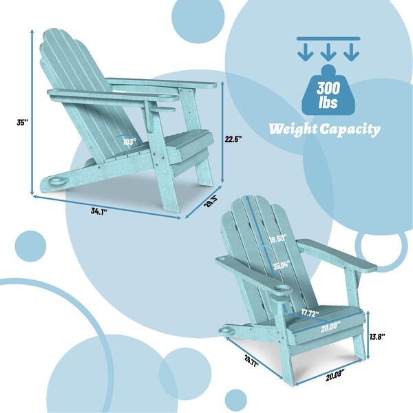 Casainc Traditional Curveback Plastic Patio Adirondack Chair with Cup Holder and umbrella holder Outdoor