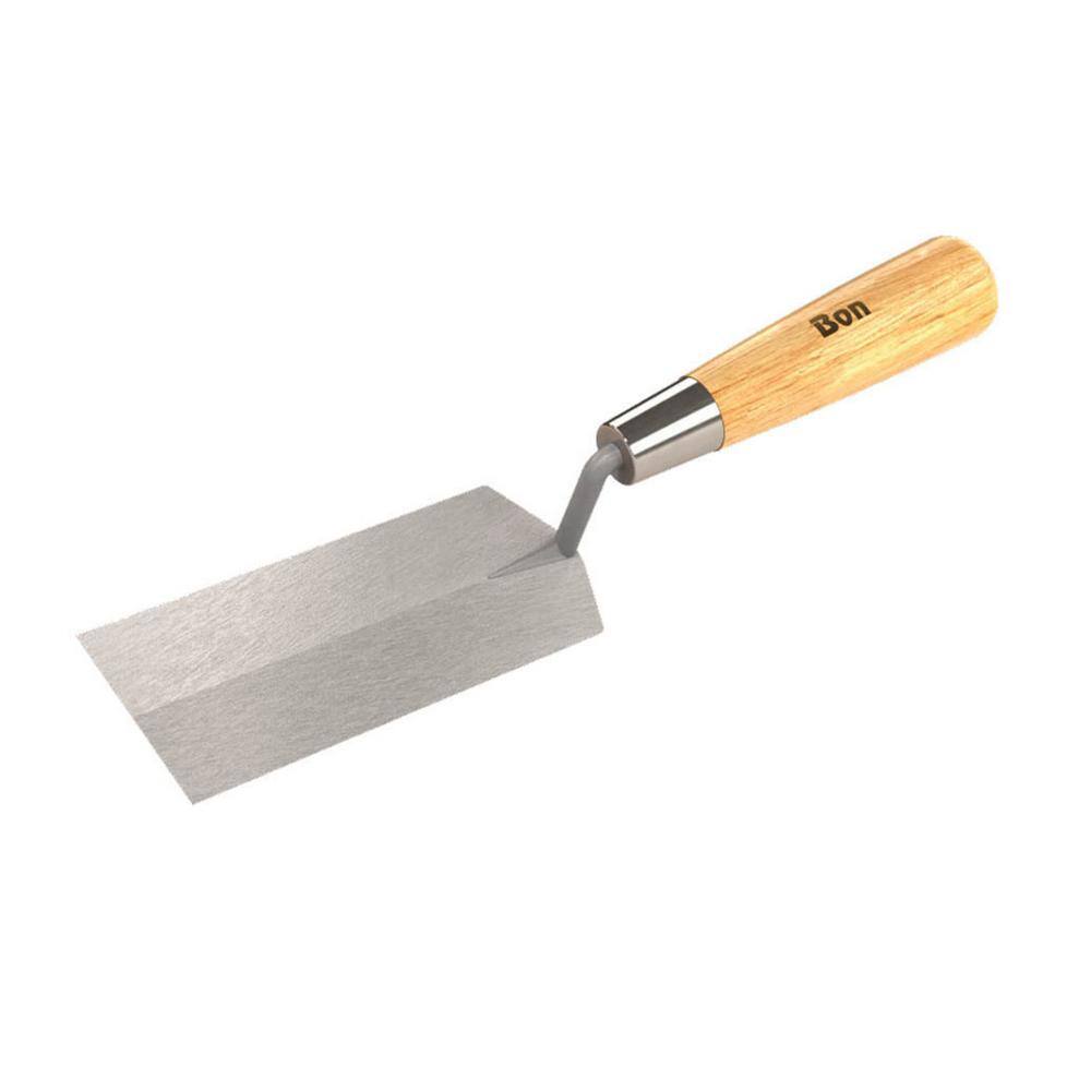 Bon Tool 8 in. x 2 in. Pro Carbon Steel Margin Trowel with XL Wood Handle 11-632