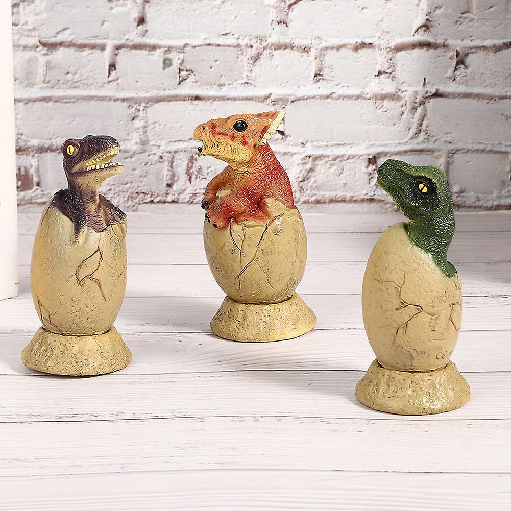 3pcs Cute Hatching Growing Dinosaur Eggs Model With Base For Child Kid Educational Toys Gift