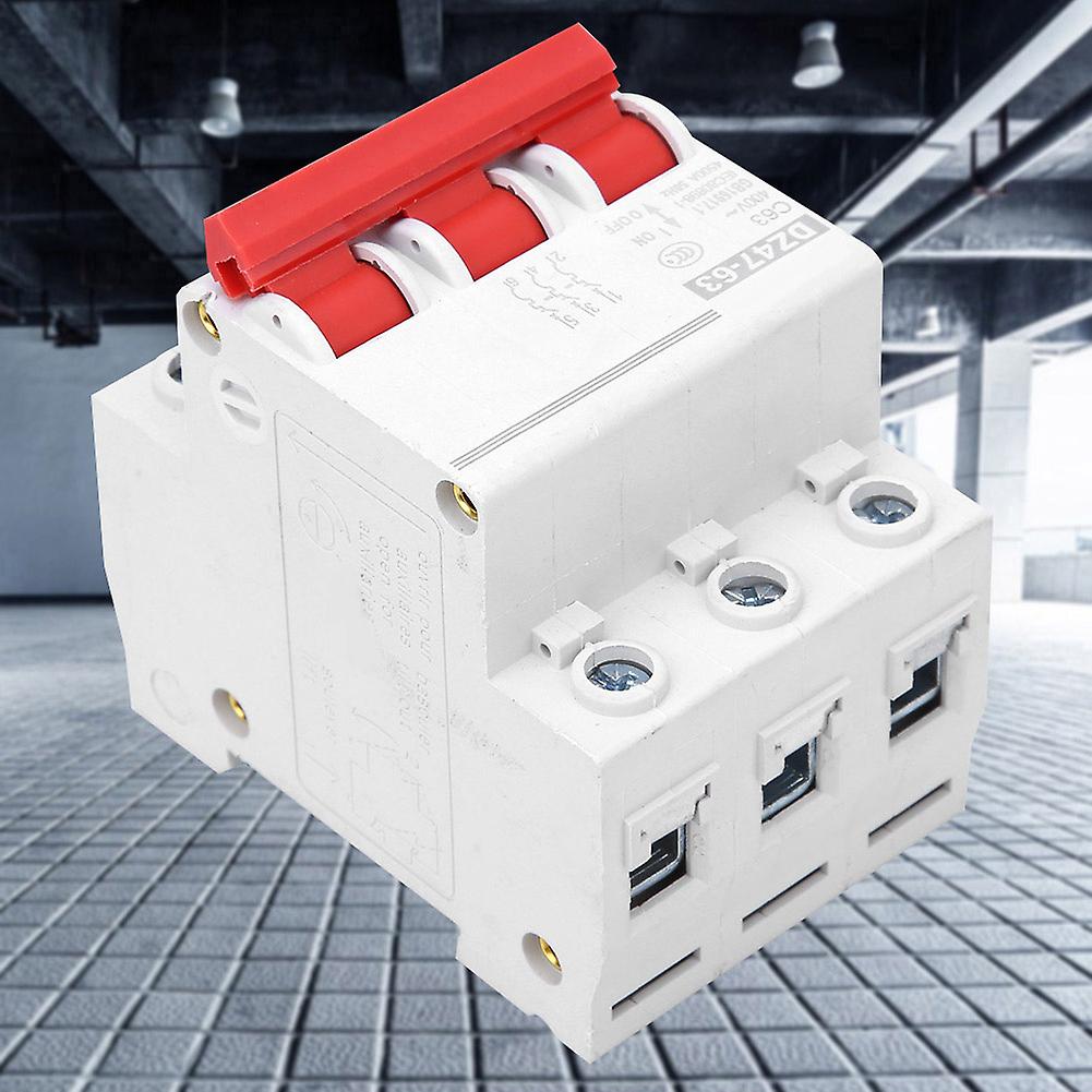 4pcs Dz47-63 Ac400v Miniature Circuit Breaker 3p Household Air Switch Din Rail Mounted63a