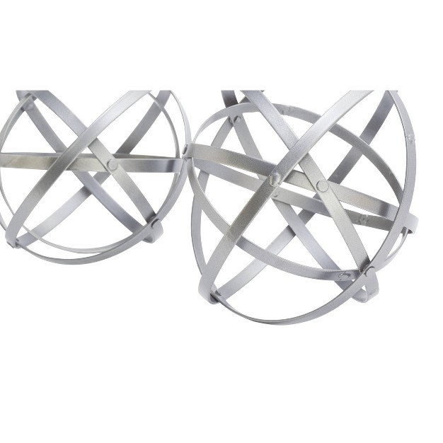 Set Of 3 Modern Iron Foldable Orb Silver Olivia amp May