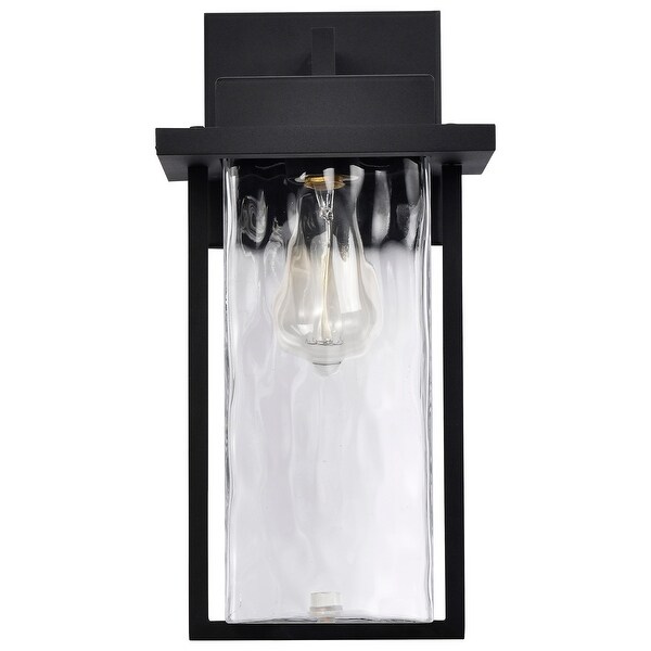 Vernal 1 Light Large Wall Lantern Matte Black with Clear Water Glass Shopping - The Best Deals on Outdoor Wall Lanterns | 39388112