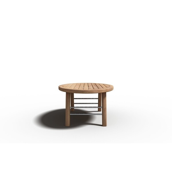 Daniele Outdoor Teak Oval Coffee Table