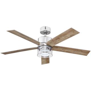 Hampton Bay Crysalis 52 in. Integrated CCT LED with Bubble Glass Indoor Chrome Ceiling Fan with Remote Control AK376-CH