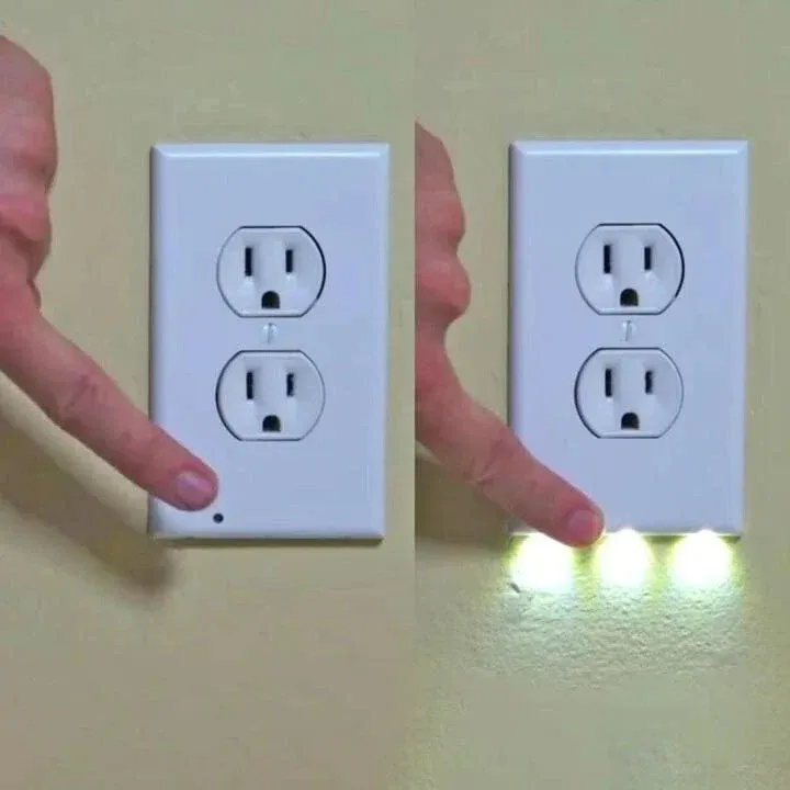 🔥 BIG SALE - 48% OFF🔥Outlet Wall Plate With Night Lights-No Batt
