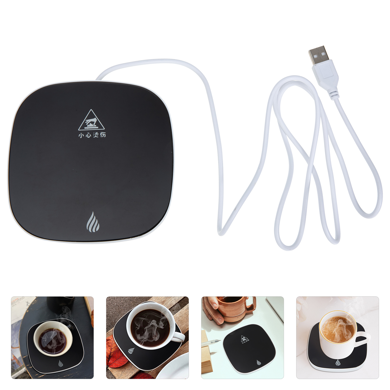 Hemoton Warmer Coffee Cup Mug Coaster Electric Usb Plate Heater Heating Beverage Desk Pad Candle Cordless Tea Milk Keeping