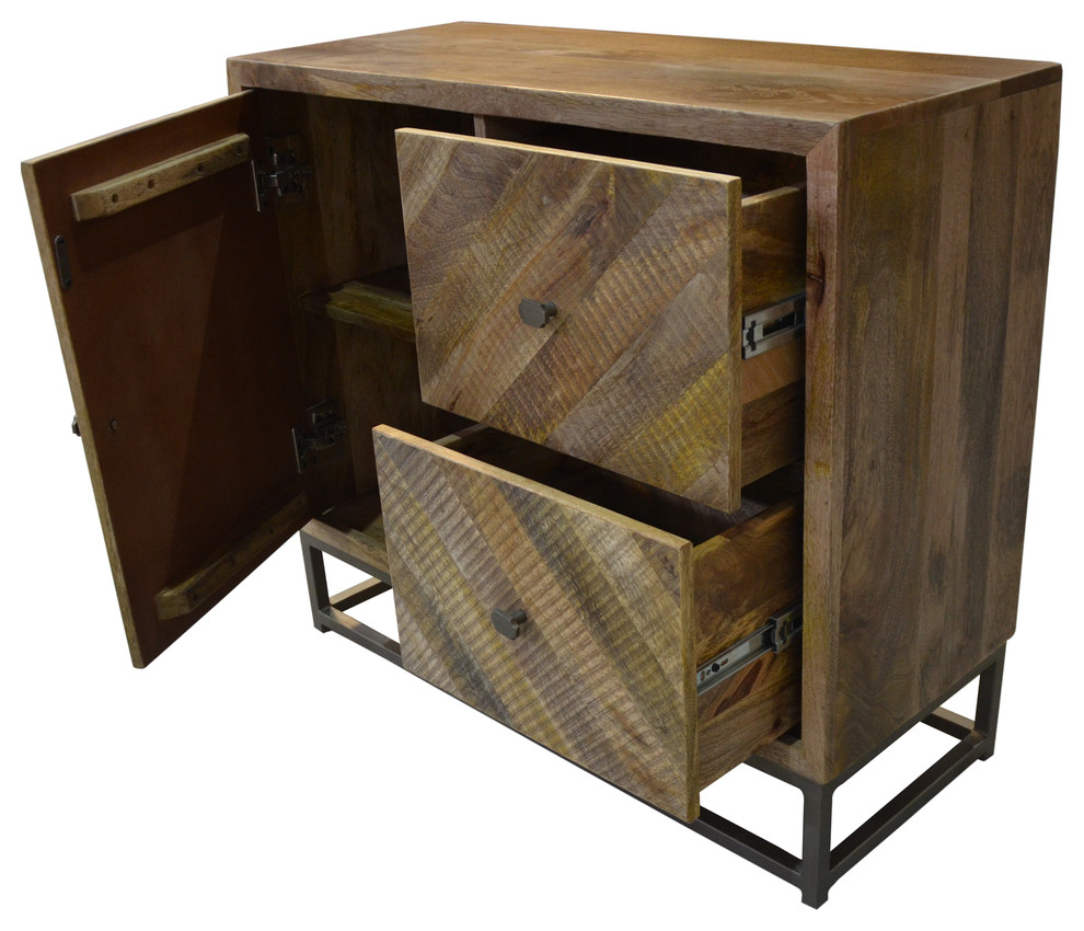 Maddy Go Anywhere Cabinet on a Brass Colored Iron Frame   Industrial   Accent Chests And Cabinets   by Moti  Houzz