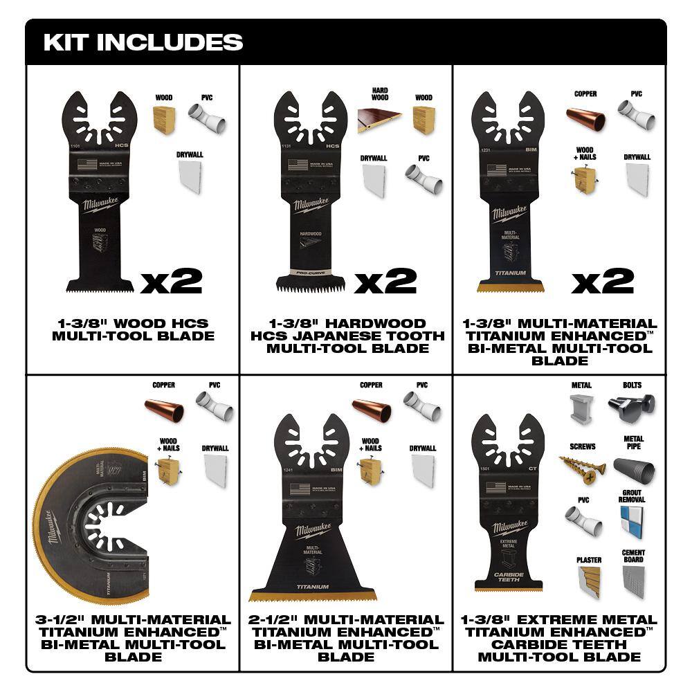 MW Oscillating Multi-Tool Blade Starter Kit with 3-12 in. Triangle Sandpaper Variety Pack (36-Piece) 49-10-9113-49-25-2202-49-25-2025