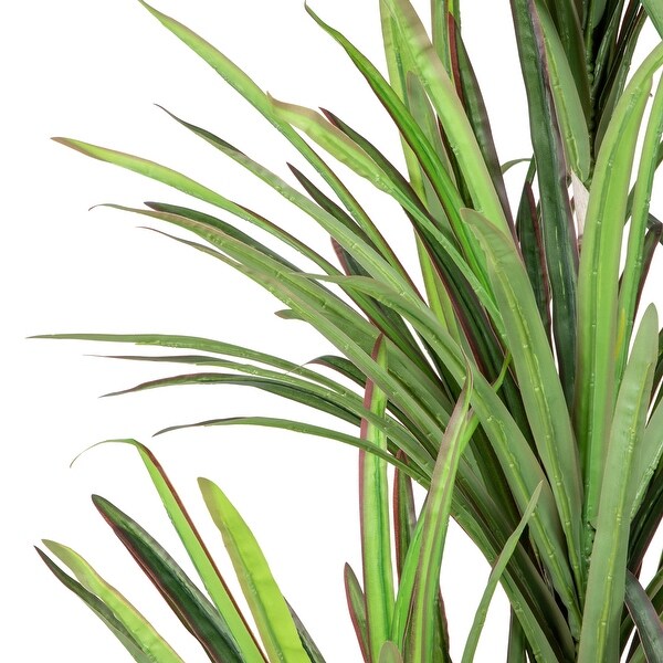 Green Artificial Dracaena Marginata Plant In Black Pot 5.5'