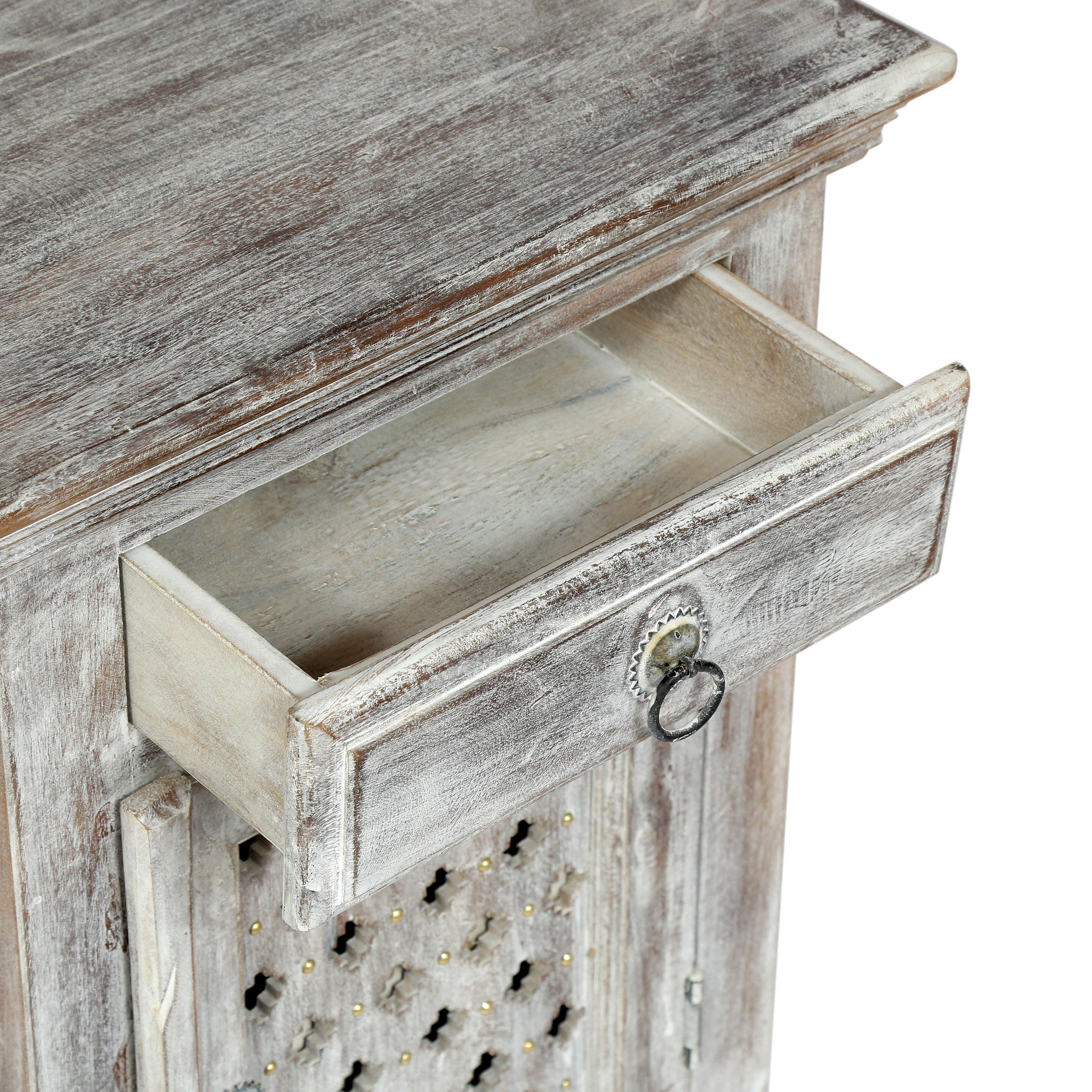 Chaves Handcrafted Boho Mango Wood Nightstand