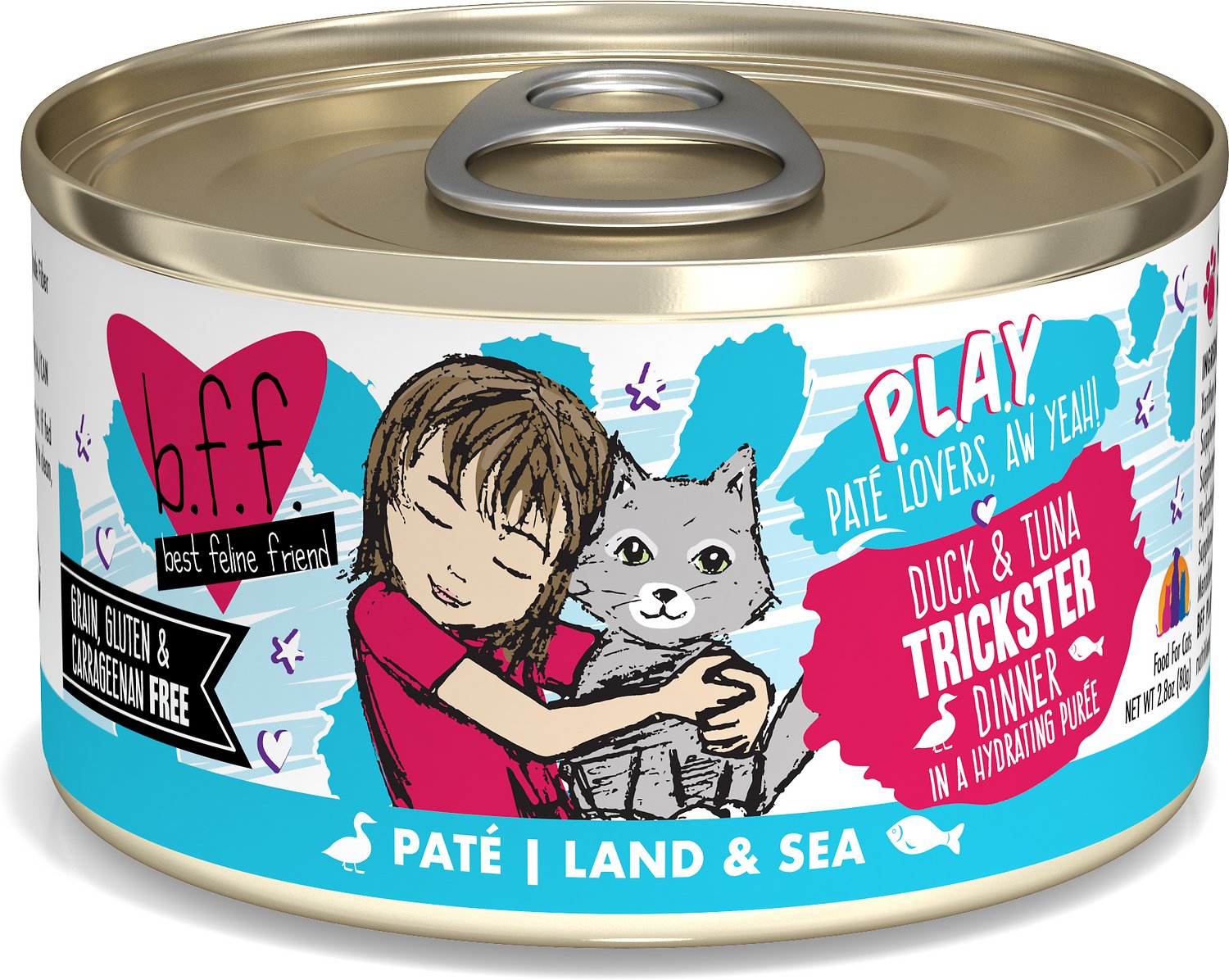 Weruva Cat BFF Play Pate Lovers Duck and Tuna Trickster Dinner In A Hydr