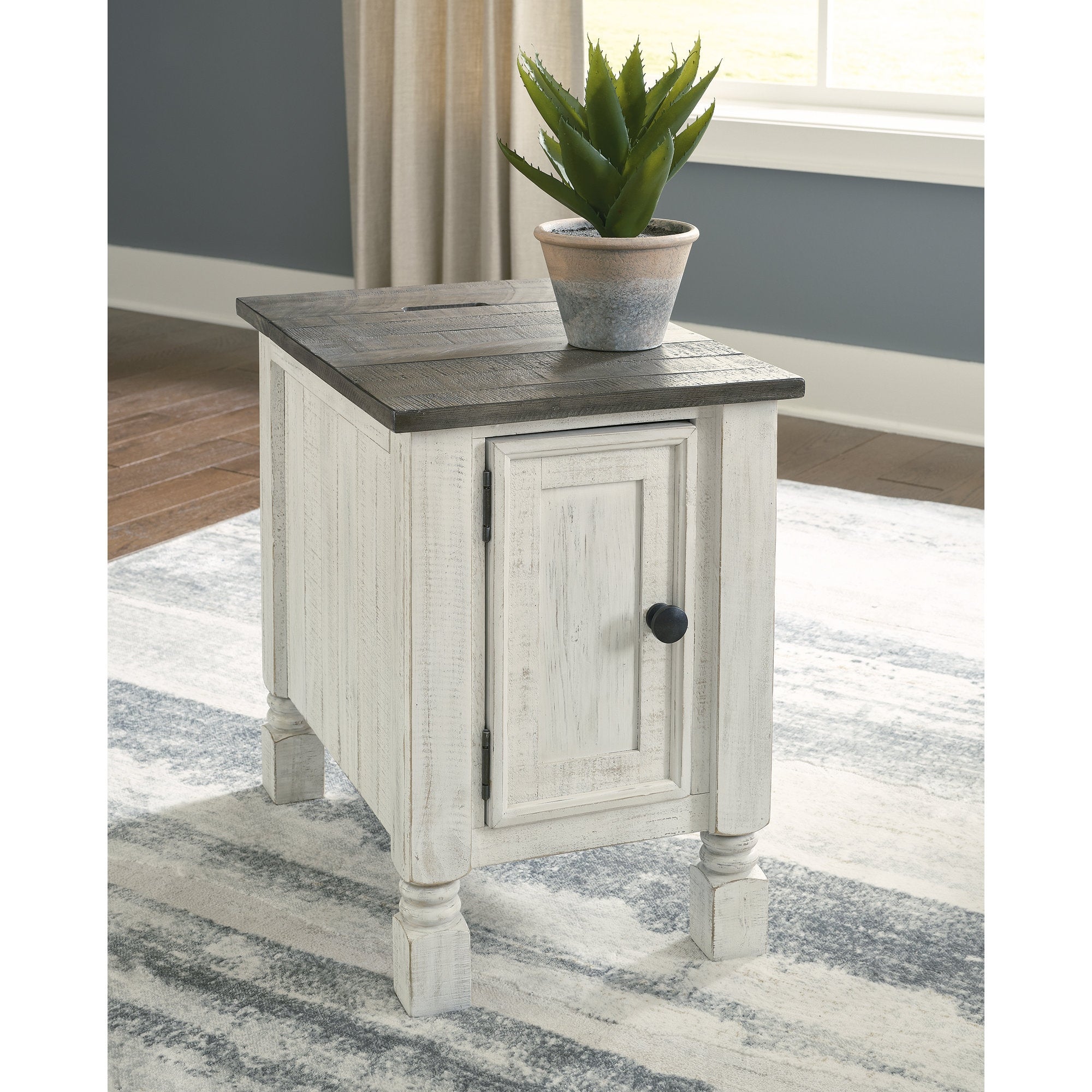 Ashley Furniture Havalance White/Gray Chair Side End Table - 16