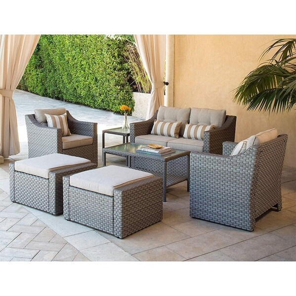 Outdoor 7piece Wicker Conversation Set