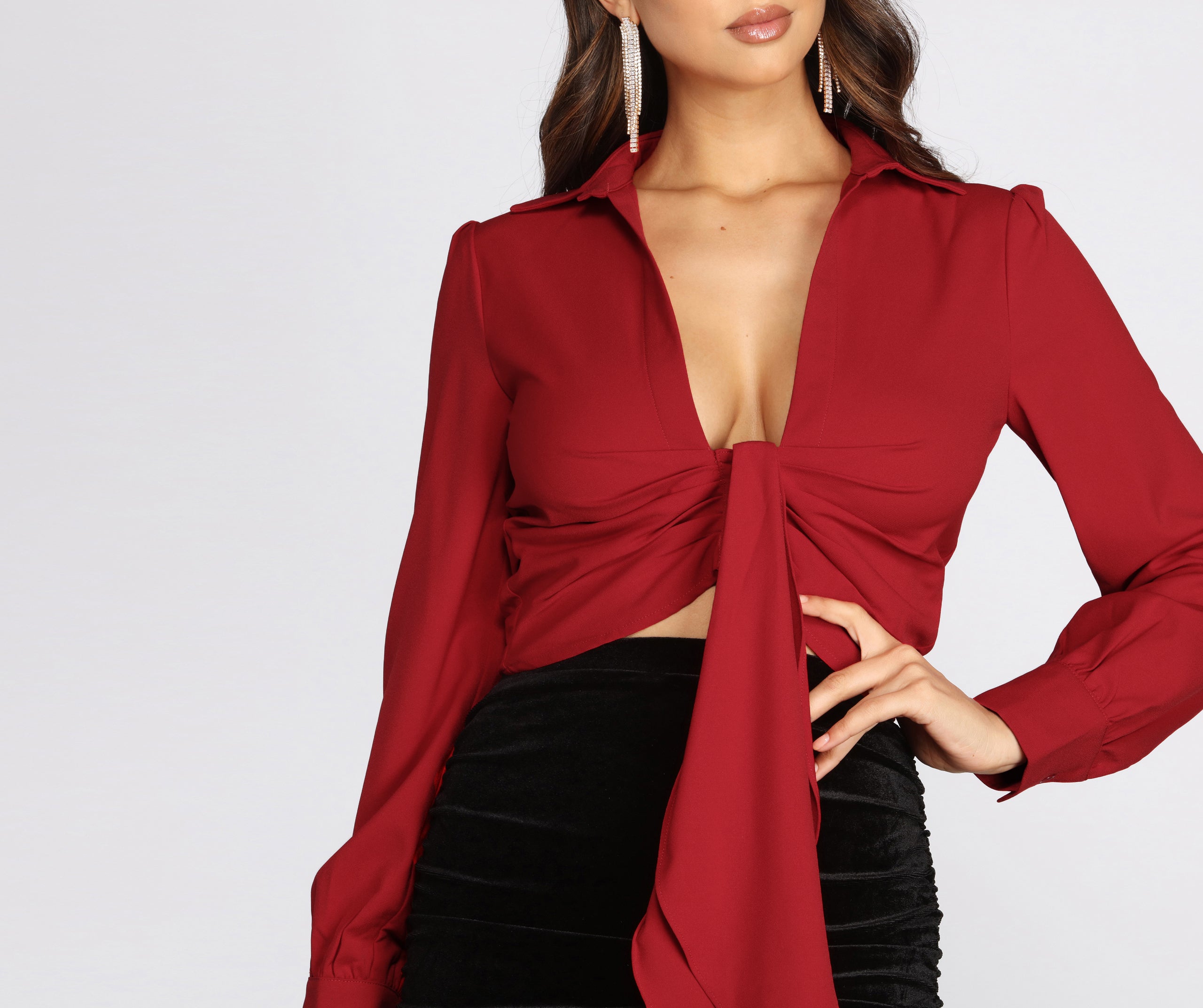 Out Of Office Tie Blouse