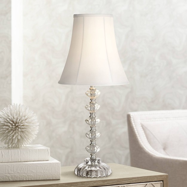 High Clear Stacked Glass Off White Bell Shade For Bedroom Living Room Bedside Nightstand