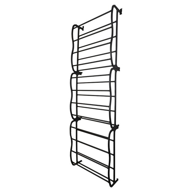 Home Basics 36 Pair Over The Door Steel Shoe Rack Black