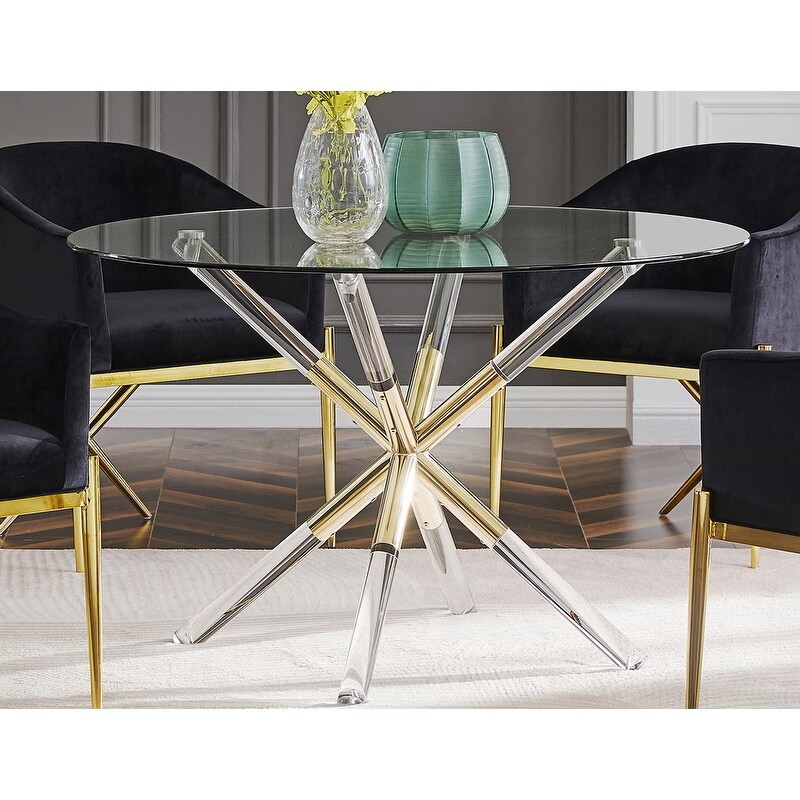 Best Master Furniture Sheryl Round Table   Gold/Acrylic