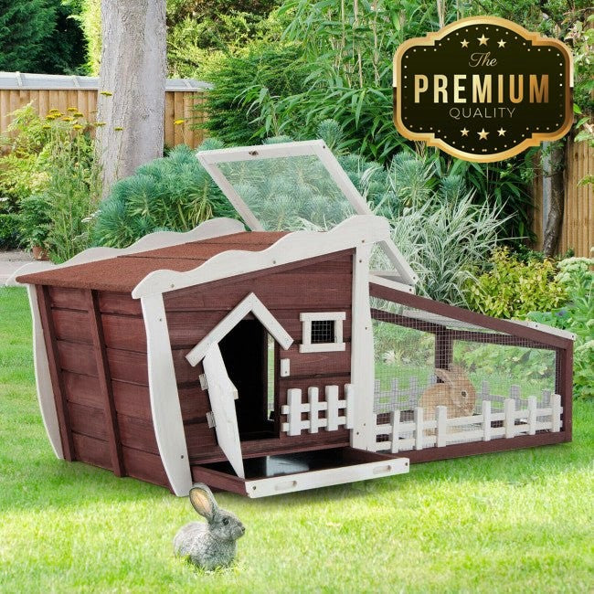 Premium 62 Inch Wooden Rabbit Bunny Hutch Cage With Pull Out Tray