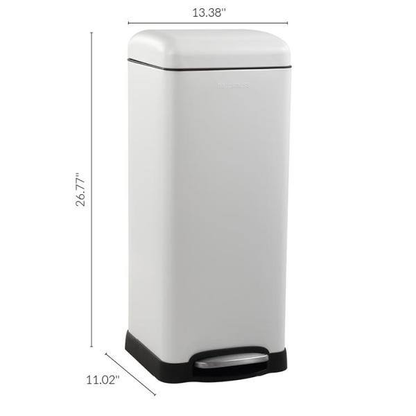 happimess Betty Retro 8 Gal. White Step-Open Trash Can HPM1007A