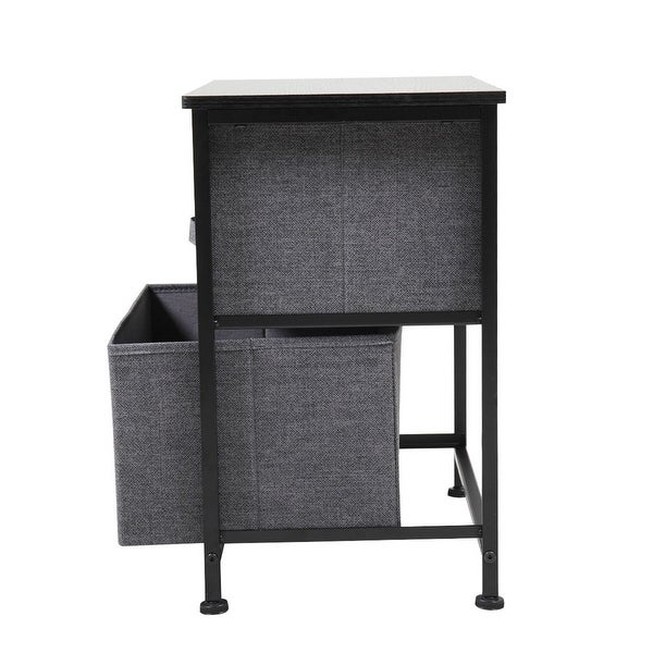 2-Tier Utility Dresser Side Table Nightstand