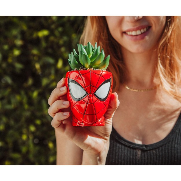 Easysfind Marvel Comics Spider man 3 inch Ceramic Mini Planter With Artificial Succulent