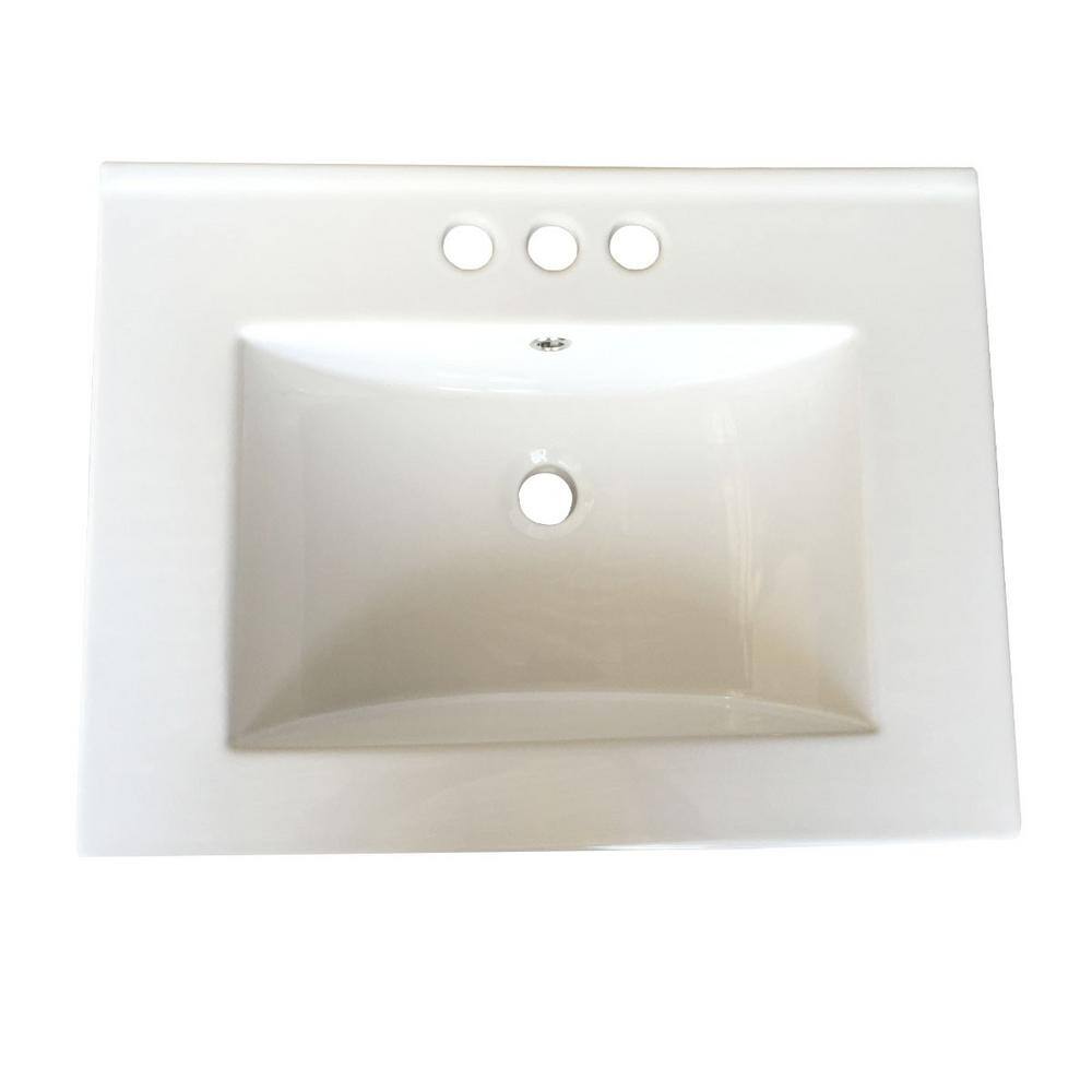 RENOVATORS SUPPLY MANUFACTURING Lee 24 in. Square Drop-In Bathroom Sink in White with Overflow 70336