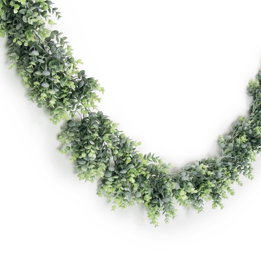 6ft Frosted Green Artificial Spiral Eucalyptus Leaf Vine Plant Hanging Greenery Foliage Garland   72\