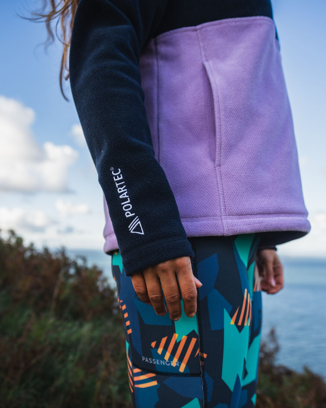 Snowdrop Pullover Recycled Polartec® Fleece - Lilac/ Deep Navy