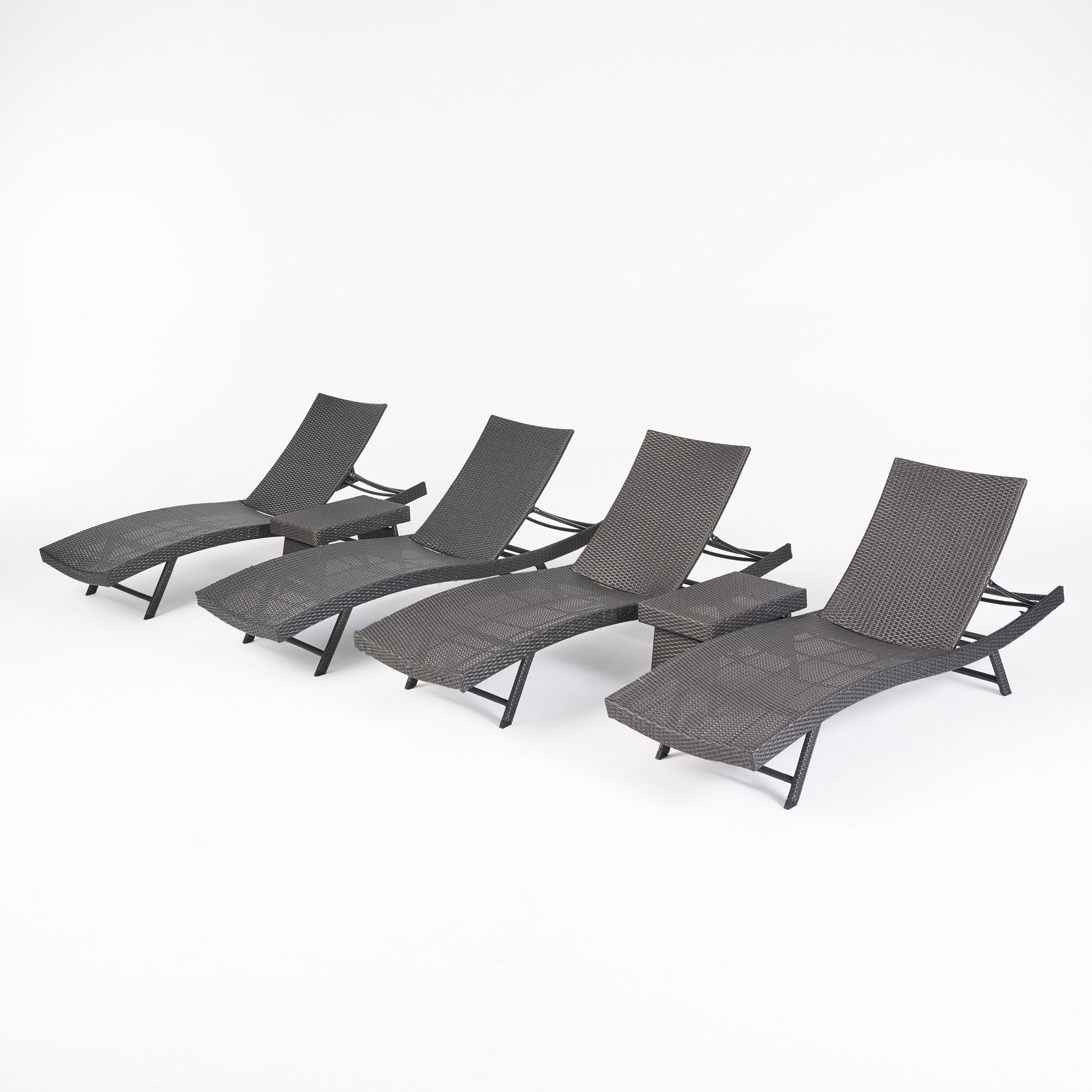 Eliana Outdoor 6 Piece Wicker Chaise Lounge Set