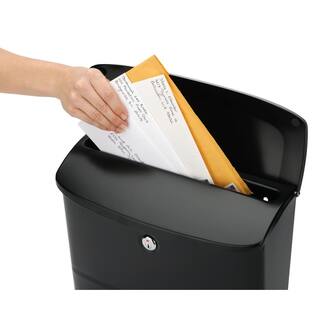 Architectural Mailboxes Princeton Black Medium Steel Locking Wall Mount Mailbox 2572B-10
