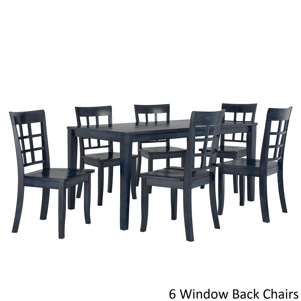 Wilmington II 60 Inch Rectangular Antique Dark Denim Dining Set by iNSPIRE Q Classic