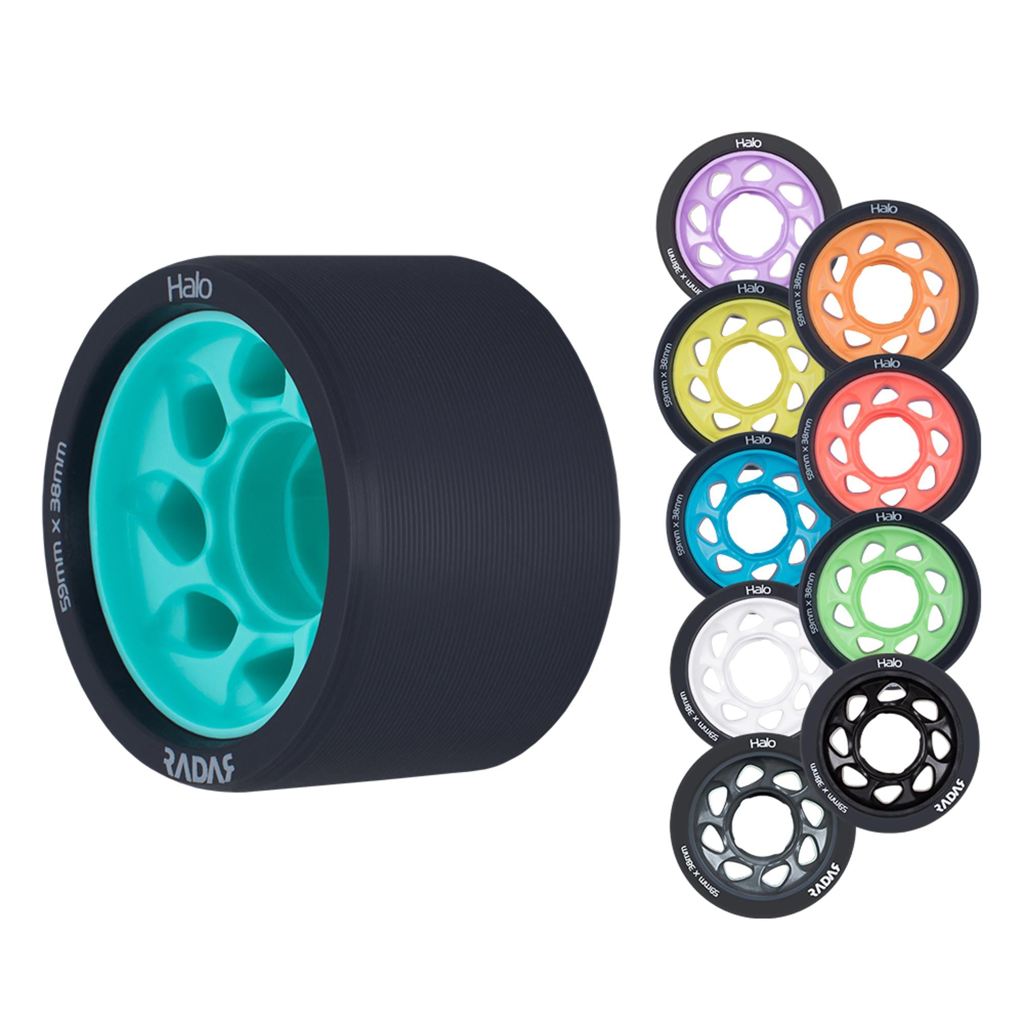 Riedell Skates Radar Halo 59mm Indoor Skate Wheels (Set of 4)