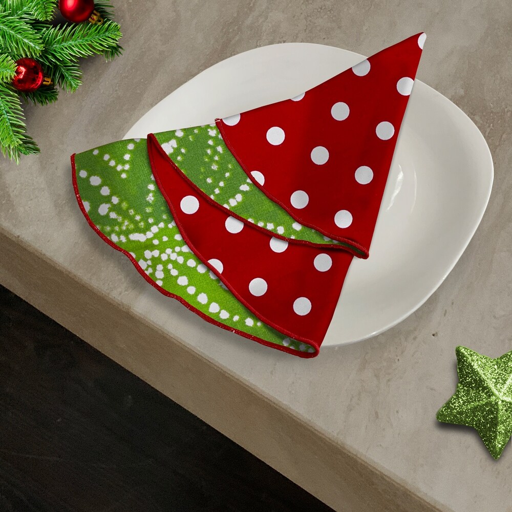 Joita Christmas Napkins  Table Cloth Napkins  Cotton Dinner Napkins Set for Christmas Party Decoration  RETRO POLKA/RIGEL   N/A