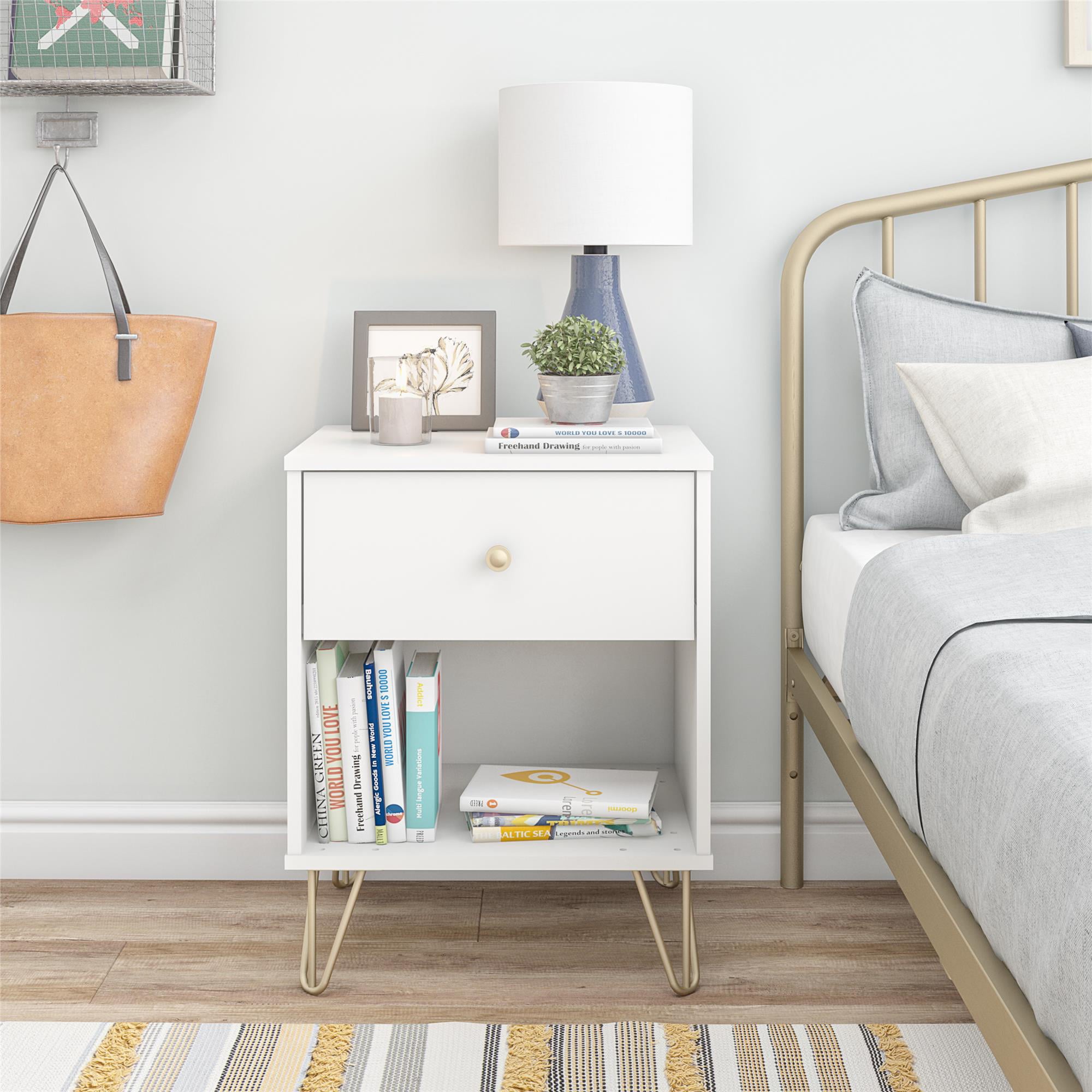 Novogratz Finley Nightstand, White