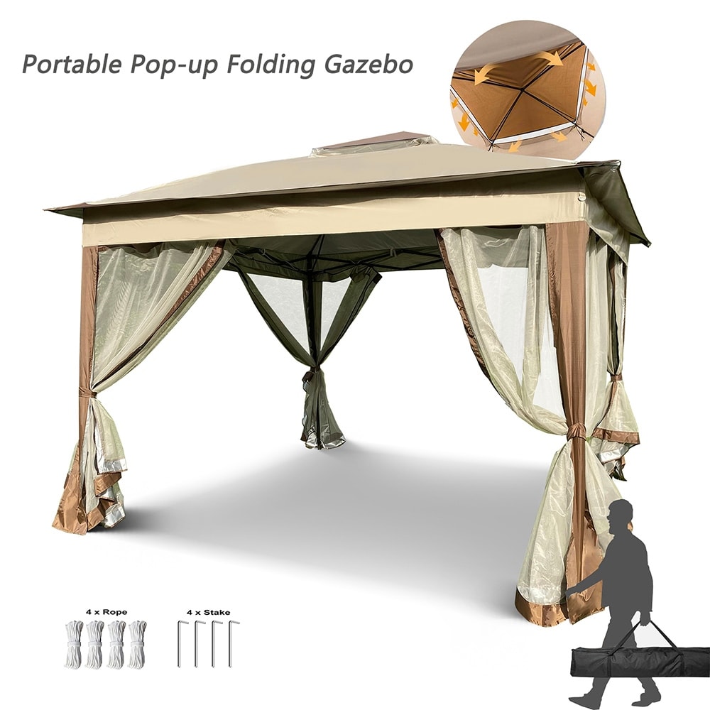 Gazebo with Removable Zipper Netting  2 Tier Soft Top Event Tent