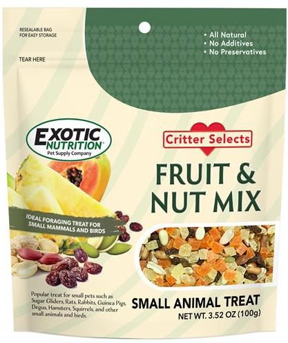 Exotic Nutrition Critter Selects Small Pet Fruit and Nut Mix， 3.52-oz bag