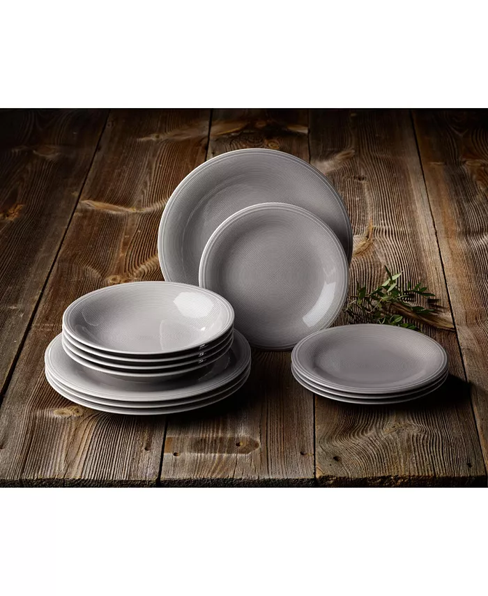 Villeroy and Boch Color Loop Stone Grey 12 Piece Starter Set