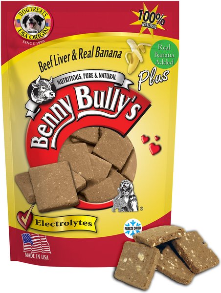 Benny Bullys Plus Beef Liver and Banana Freeze-Dried Dog Treats， 2.1-oz bag