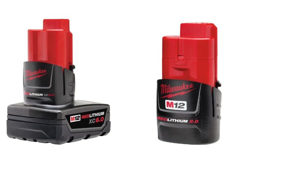 Milwaukee M12 REDLITHIUM XC 6Ah Extended Capacity and 2Ah Compact Battery 2pk Bundle 48-11-2460-2420 from Milwaukee